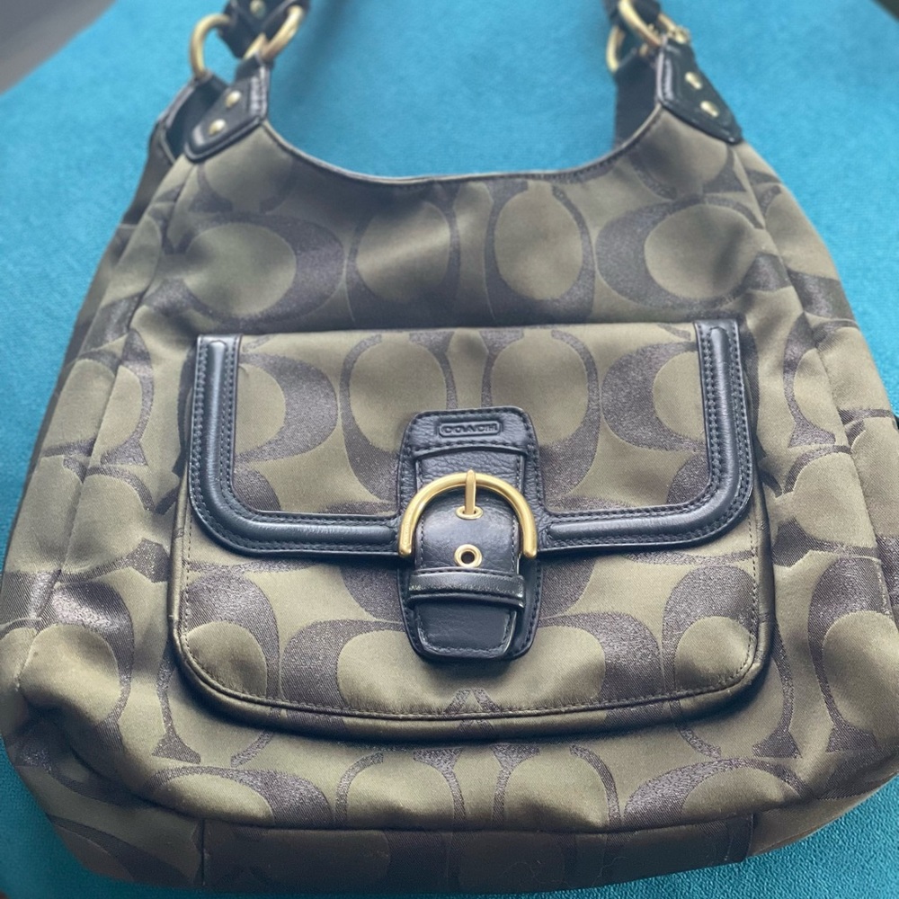 Coach Campbell F1321-F26245. EUC. EUC -Very clean inside and out. Brass/Moss